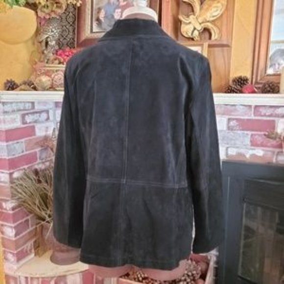STYLE & CO BLACK LEATHER SUEDE JACKET 16W - Picture 5 of 7